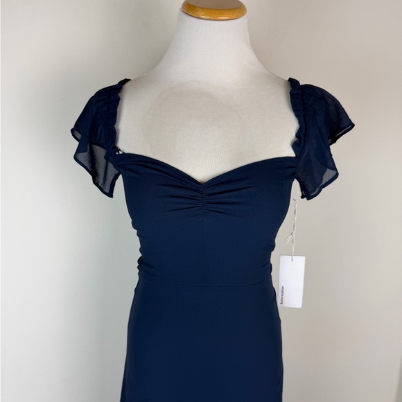 NWT Reformation Butterfly Midi Dress in Navy Blue Size 2 - Picture 4 of 11